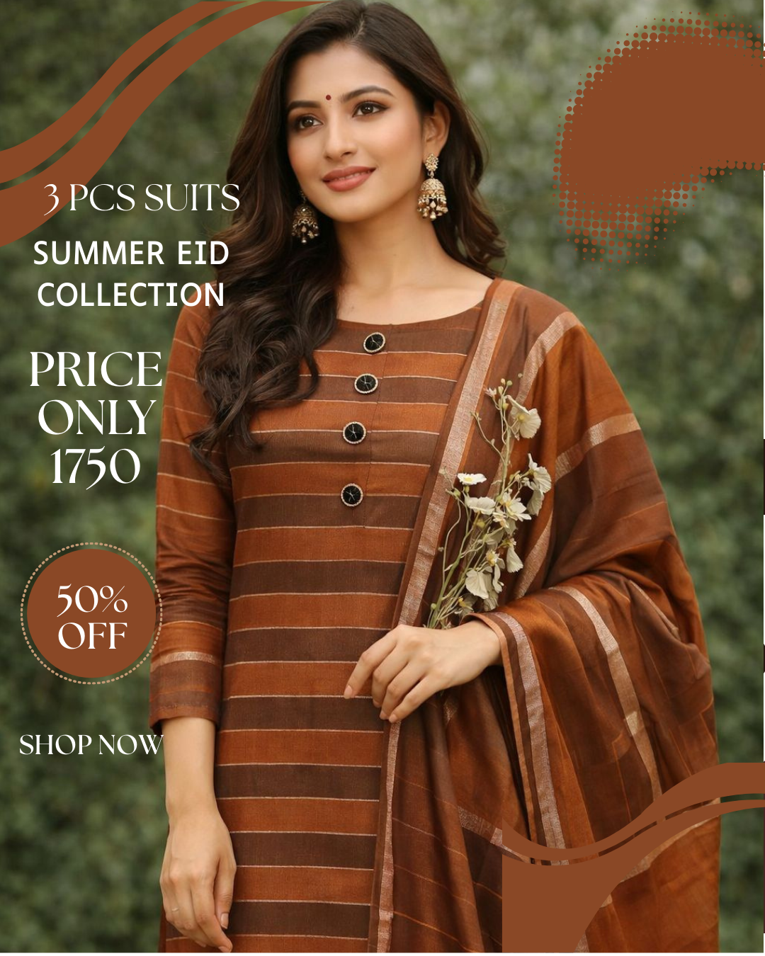3 Pcs Summer Eid Collection – Shirt Duptta & Trousers LWN 594
