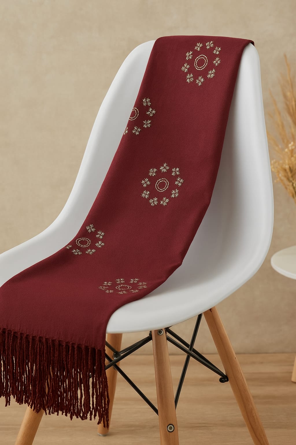 Women’s Warm Winter Pashmina Wool Shawl -(D#8017)