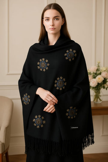 Women’s Warm Winter Pashmina Wool Shawl -(D#8029)