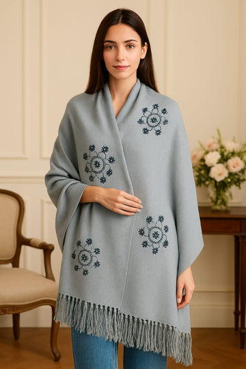 Women’s Warm Winter Pashmina Wool Shawl -(D#8030)