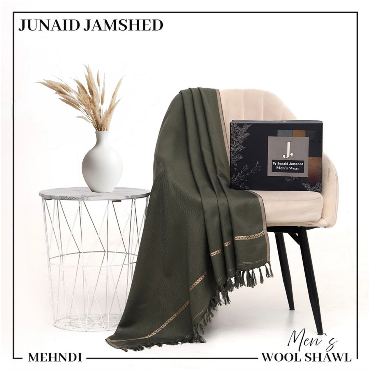 J. Premium Winter Shawl for Men JWS 2 MEHNDI