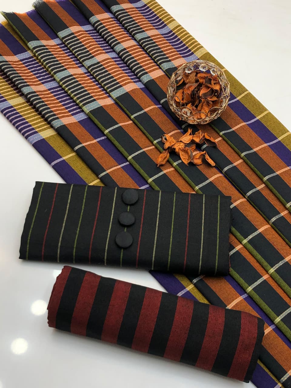 3pc Multani Susi Khaadi (MULTI BLACK)