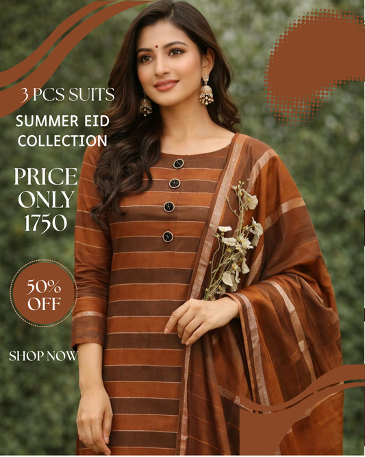 3 Pcs Summer Eid Collection – Shirt Duptta & Trousers LWN 594
