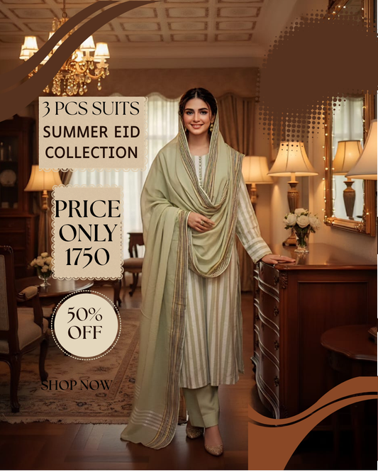 3 Pcs Summer Eid Collection – Shirt Duptta & Trousers LWN 591