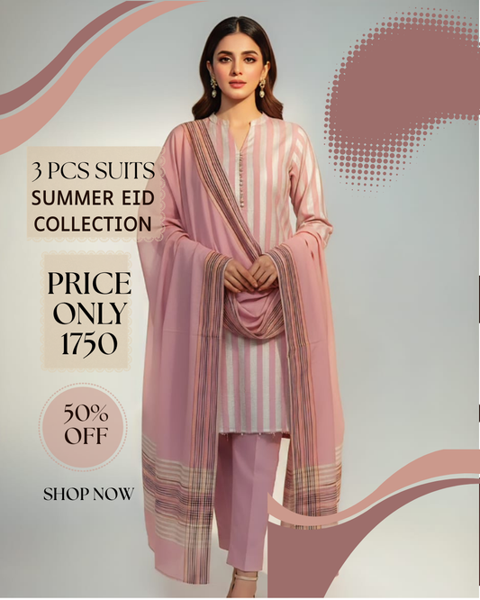 3 Pcs Summer Eid Collection – Shirt Duptta & Trousers LWN 588