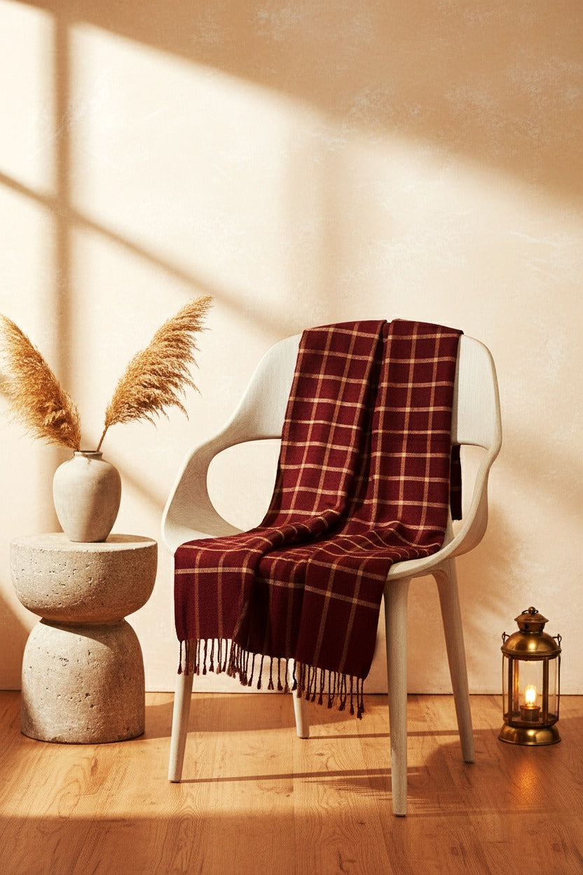 Women’s Warm Winter Pashmina Wool Shawl -(D#8006)