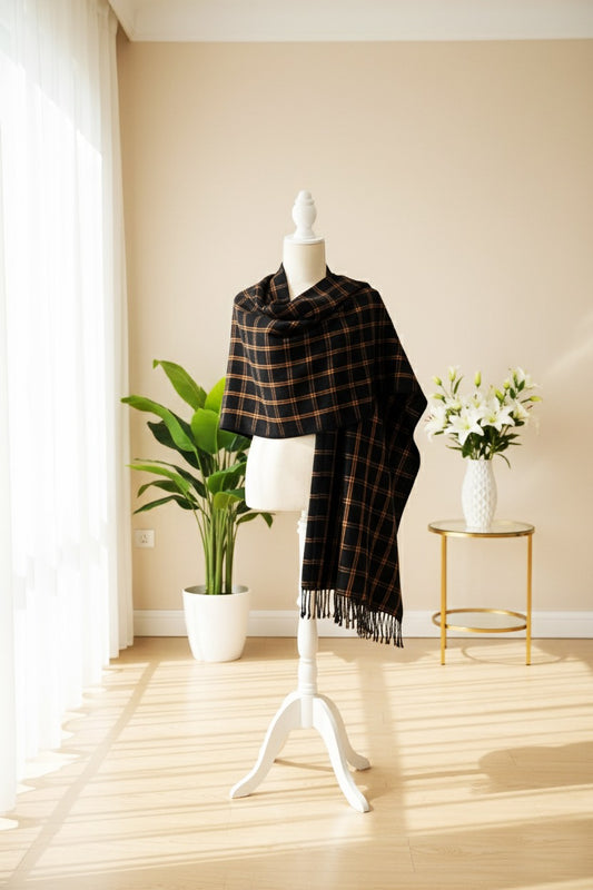 Women’s Warm Winter Pashmina Wool Shawl -(D#8007)