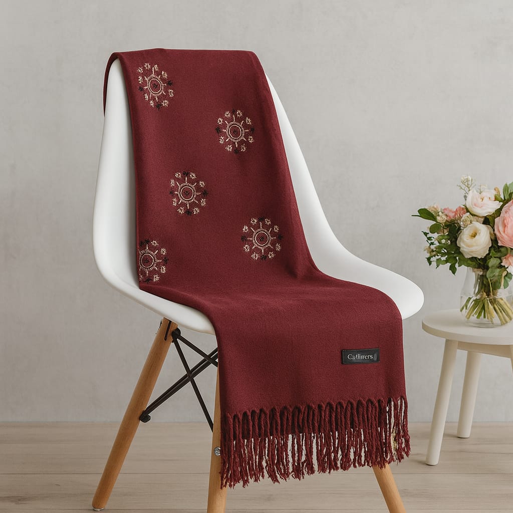 Women’s Warm Winter Pashmina Wool Shawl -(D#8014)