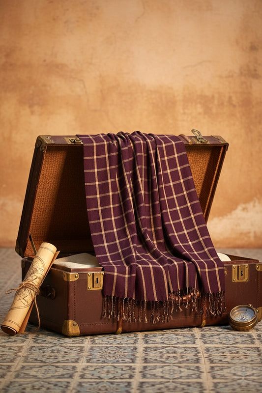 Women’s Warm Winter Pashmina Wool Shawl -(D#8015)