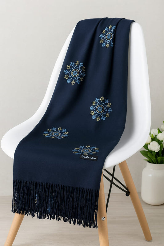 Women’s Warm Winter Pashmina Wool Shawl -(D#8022)