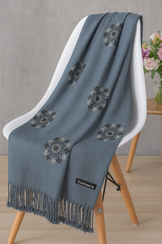 Women’s Warm Winter Pashmina Wool Shawl -(D#8027)