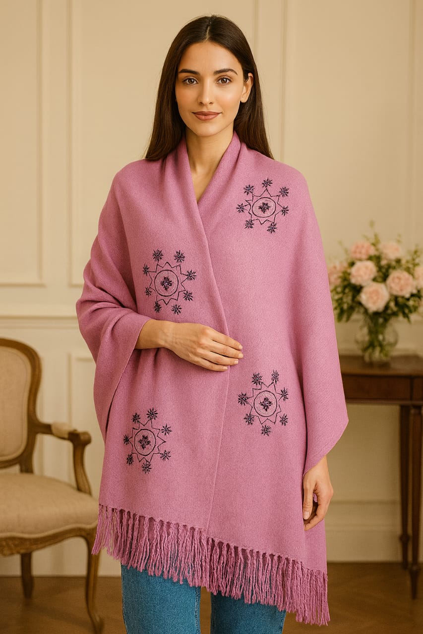 Women’s Warm Winter Pashmina Wool Shawl -(D#8032)