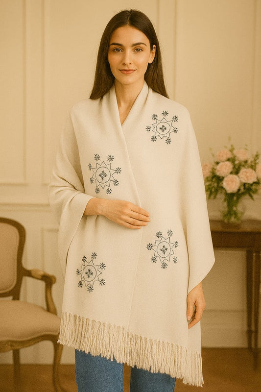 Women’s Warm Winter Pashmina Wool Shawl -(D#8037)