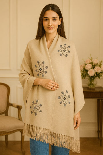 Women’s Warm Winter Pashmina Wool Shawl -(D#8039)