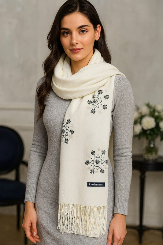 Women’s Warm Winter Pashmina Wool Shawl -(D#8035)