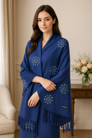 Women’s Warm Winter Pashmina Wool Shawl -(D#8036)