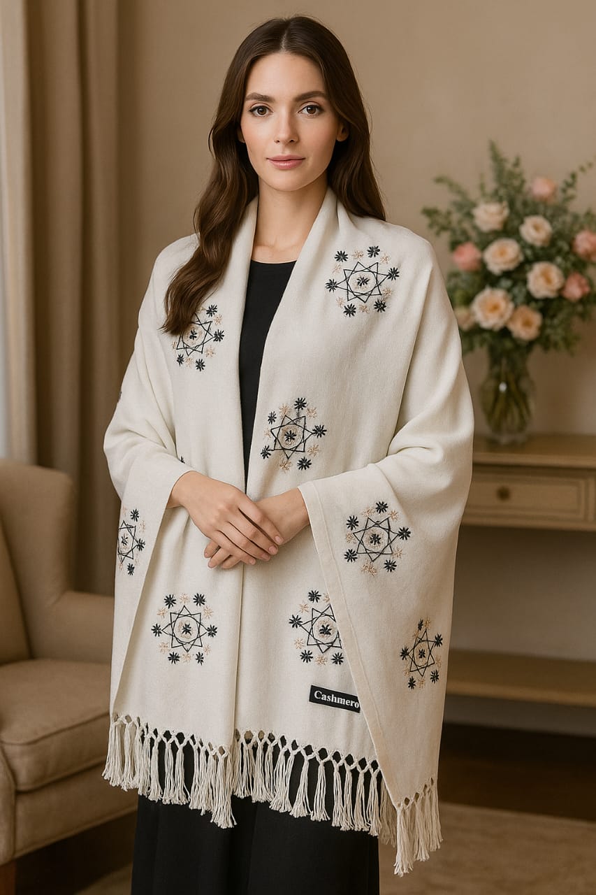 Women’s Warm Winter Pashmina Wool Shawl -(D#8034)