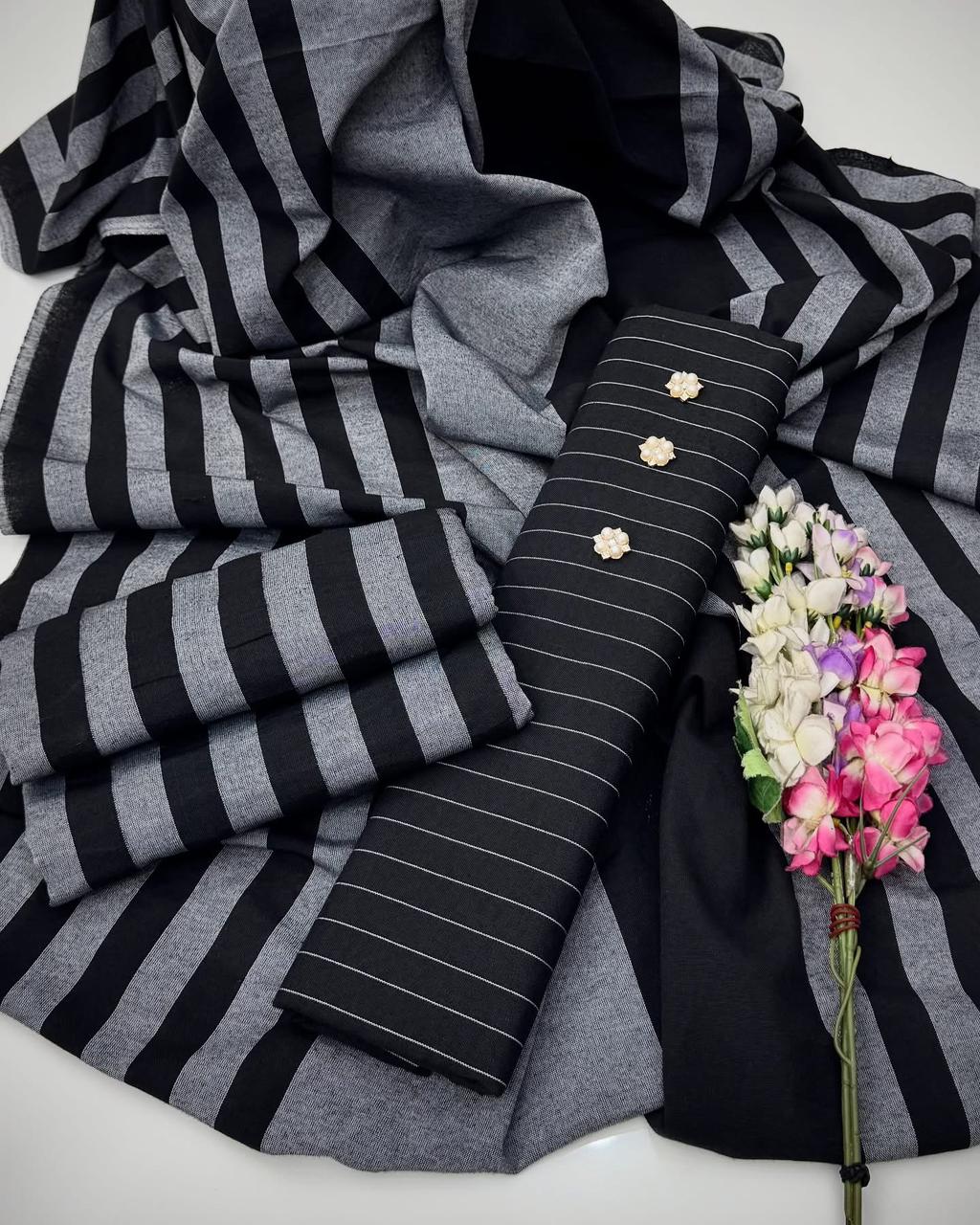 3pc Multani Susi Khaadi (Black)