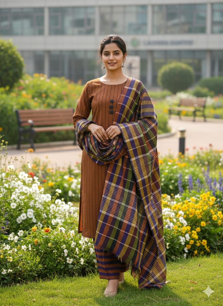 3pc Multani Susi Khaadi (MULTI MUSTARD)