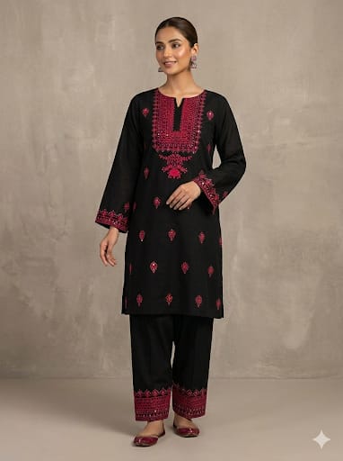 2pc-Embroidery Lawn Cotton (E-10003)