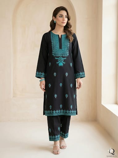 2pc-Embroidery Lawn Cotton (E-10004)