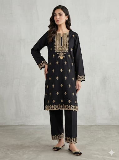 2pc-Embroidery Lawn Cotton (E-10007)